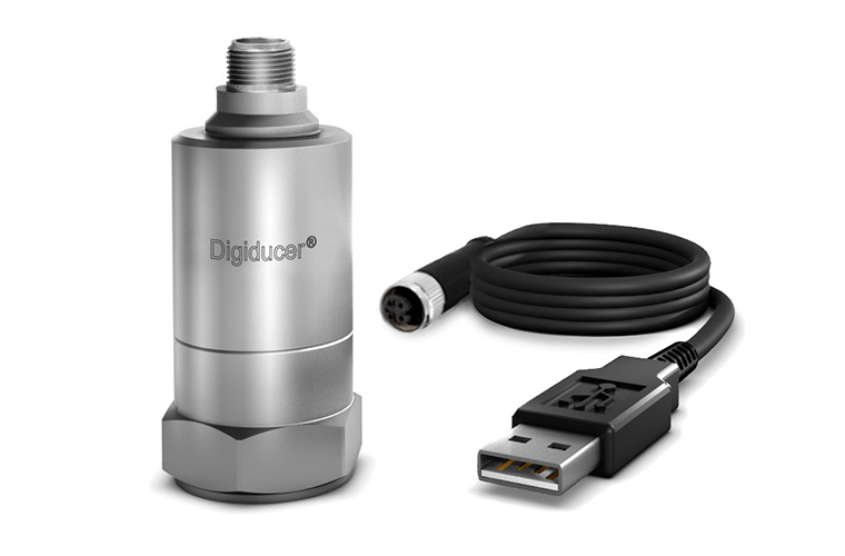 Digiducer USB accelerometer with integrated USB cable